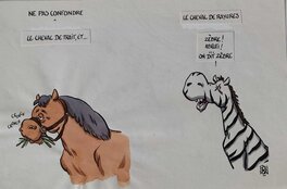 Nicolas Poupon - Ne pas confondre les chevaux - Illustration originale