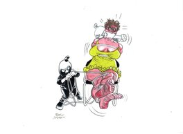 Franco Saudelli - "Femmine alla corda..." - Illustration originale