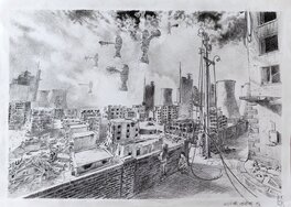 Christophe Dubois - Les cités célestes 1/2 (Terre) 2023 - Illustration originale