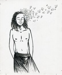 Alfred - Cheveux de papillon - Illustration originale