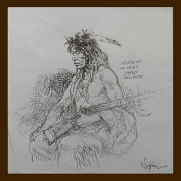 Paolo Eleuteri Serpieri - Indiano Absaroka con fucile Sharp - Original Illustration