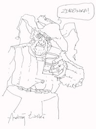 Andrzej Łaski - Jakub Wędrowycz Artbook - dedicace - Original art