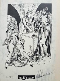 Ex-Libris : Sérigraphie HET,, B" GEVAAR   13 x 19