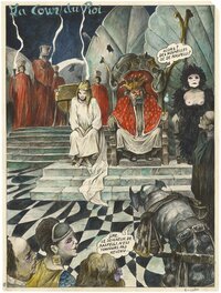 Philippe Marcelé - Conte suave, la cour du roi, planche 1 - Planche originale