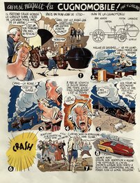 Yves Chaland - Ainsi naquit la Cugnomobile ! - Planche originale