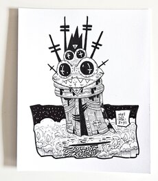 oTTami - Dessin original de l'Inktober 2023 : Heket de Culte of the Lamb par oTTami ! - Illustration originale