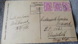 Une des 6 cartes qui se retrouve ici utilisée en 1950 pour un envoi vers le Congo belge 🥰 Une des 6 cartes qui se retrouve ici utilisée en 1950 pour un envoi vers le Congo belge 🥰