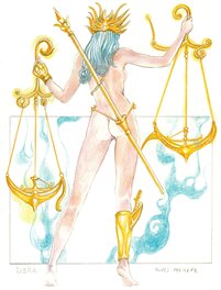 Nives Manara - Libra - Balance - Original Illustration