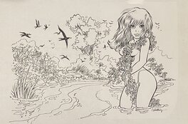 François Walthéry - François Walthéry, illustration originale, Natacha, Portfolio "Les 4 Saisons". - Illustration originale