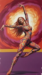 Carlo Jacono - Danseuse psychédélique - Original Illustration