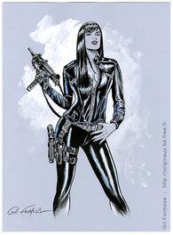 Gil Formosa - Lady X Uzi - Original Illustration