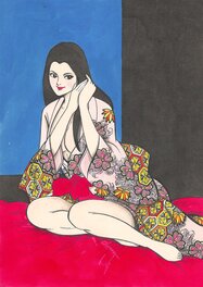 Mitsuhisa Kimura - Woman in a Summer Kimono | Hashiguchi Goyō - Comic Strip