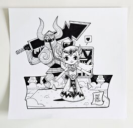 oTTami - Dessin original de l'Inktober 2025 La Princesse Zelda de The Legend of Zelda Spirit Tracks et Windwaker par oTTami ! - Illustration originale