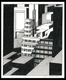 François Schuiten - Schuiten : Flagey - Illustration originale