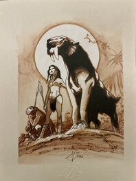 Olivier Vatine - Smilodon and Co. - Original Illustration
