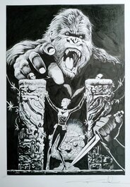 Guiseppe Candita - Eva Kant (Diabolik) & King Kong - Original Illustration
