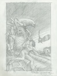 Mark Schultz - Aliens The Destroying Angels Cover Prelim - Couverture originale