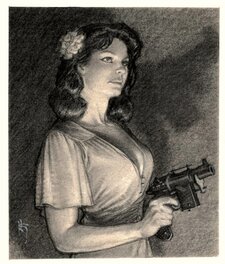 Mark Schultz - Miss Savanah Harley Davidson - Illustration originale