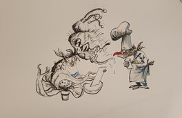 François Boucq - " Prise de commande" - Original Illustration