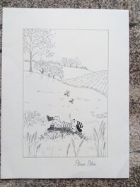 pluenn blom - Sieste dans un pré / pluenn blom - Original Illustration