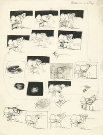 Claire Bretécher - Etude Les miros sont fatigués - Les Frustrés - Planche originale