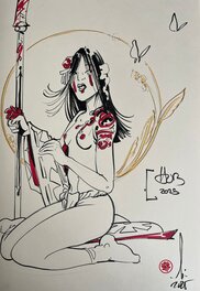 Hub & Li - Dédicace sur Artbook - Katana / Obsidienne