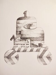 Violet Elzbieta - Le cheval de deux, de troie, de quatre?... - Original Illustration