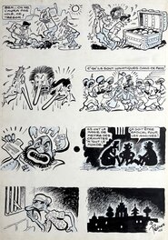 René Pellos - Les Pieds Nickelés - Ribouldingue, Filochard et Croquignol Soldats - Planche originale