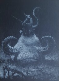 Serge Pellé - "Orbital" - Personnage et animal - Original Illustration