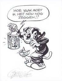 Gerben Valkema - Gerben Valkema | Parodie Gargamel met Droppie Water - Illustration originale