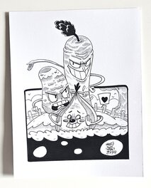 oTTami - Dessin original de l'Inktober 2025 : La Bande des Tubercules de Cuphead par oTTami ! - Original Illustration