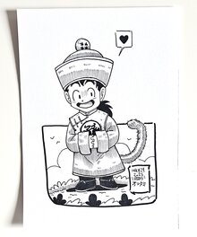 oTTami - Dessin original de l'Inktober 2025 : Petit Gohan de Dragon Ball Z par oTTami ! - Original Illustration