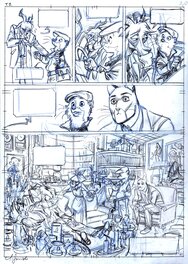 Juanjo Guarnido - Guarnido : Blacksad tome 4, planche crayonnée 5B+6A - Comic Strip