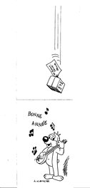 Louis Cance - Pif - Carte de vœux - Illustration originale