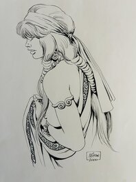 Jean-Yves Mitton - Mitton, Vae Victis!#11, illustration d’Ambre, ex-libris Boulevard de la BD, 2001. - Original Illustration