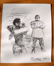 René Follet - Projet d'illustration pour Le Masque de Jade, Bob Morane - Œuvre originale