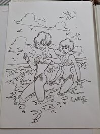 François Walthéry - Natacha et sa jumelle - Planche originale