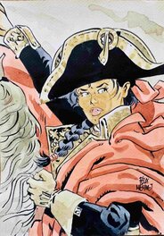 Félix Meynet - Bonaparte - Hommage à Jacques Louis David par Meynet - A5 - Illustration originale