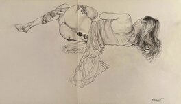 Riccardo Mannelli - Sara - In studio - Illustration originale