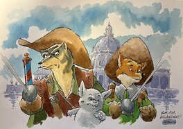 Jean-Luc Masbou - Masbou - Commission De cape et de crocs - Original Illustration