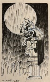 Paco Rodriguez Peinado - Rodriguez, illustration de Fantomiald sous la pluie, 2025. - Planche originale