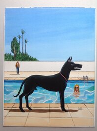 Loustal pour La Couverture Originale de Black Dog , au Format entier de 30 par 40 Cm Loustal pour La Couverture Originale de Black Dog , au Format entier de 30 par 40 Cm