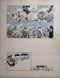 Chott - Chott Pierre Mouchot FANTAX 12 Planche 11 Six gardiennes enfer (12/12) Fin Big Bill Casseur, Encre de Chine petit format Eo 1947 - Planche originale