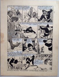 Chott - Chott Pierre Mouchot FANTAX 12 Planche 5 Les Six gardiennes de l'enfer (6/12) , Encre de Chine petit format Eo 1947 - Planche originale