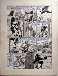Chott - Chott Pierre Mouchot FANTAX 12 Planche 8 Les Six gardiennes de l'enfer (9/12) , Encre de Chine petit format Eo 1947 - Planche originale
