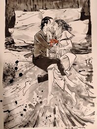 Davide Garota - Bouquet rouge - Illustration originale