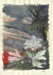 Philippe Luguy - Illustration inédite de LUGUY - Fées endormie - - Illustration originale