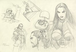 Enrico Marini - Album "Rapaces" - Croquis de recherches - Planche 05 du Tome 03 - Œuvre originale