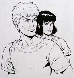 Simon, Alix et Enak, illustration promotionnelle Casterman, 2006.