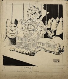 Harold Gray - Little Orphan Annie Christmas Card 1953 - Comic Strip